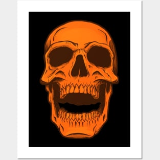 Orange Skull Posters and Art